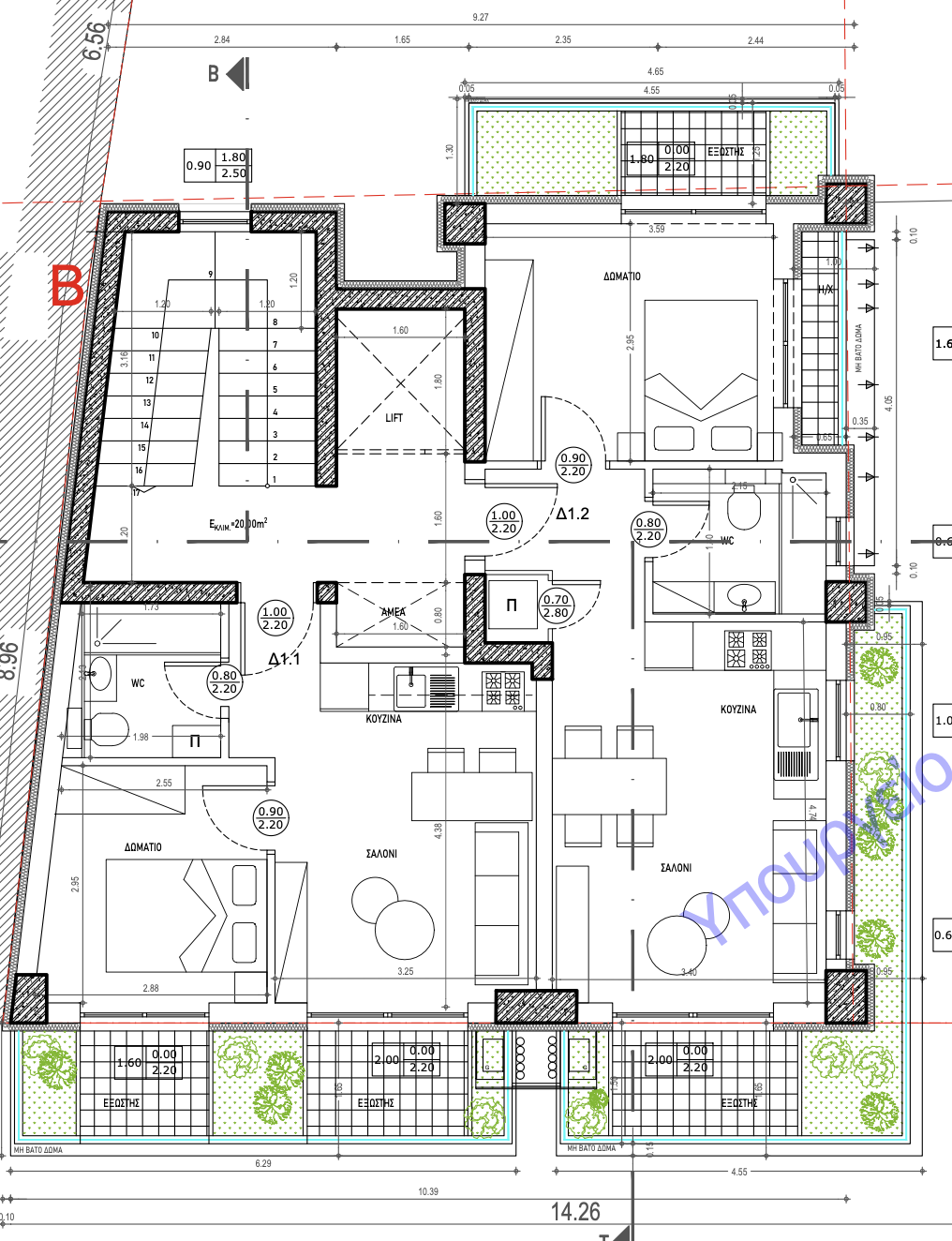 For Sale – Apartment (Δ1.2) 60 sq.m., Papafio area, Thessaloniki